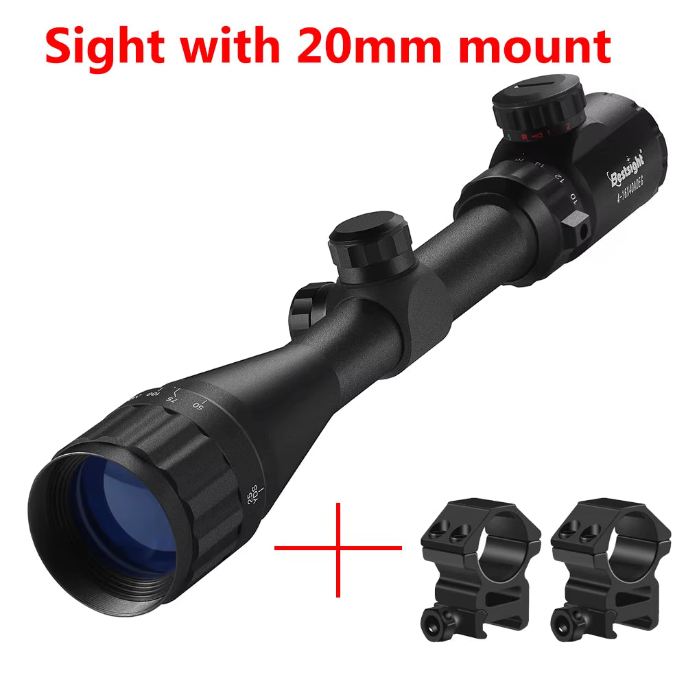 4-16X40 AOEG Rifle Scopes Red and Green Illuminated Hunting Scopes Tactical Optical Scope Riflescopes Airsoft Sight