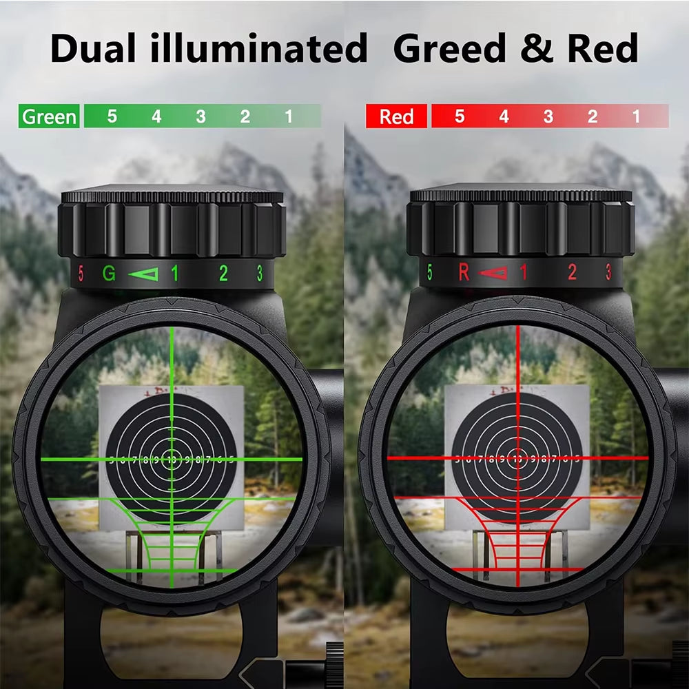 4-16X40 AOEG Rifle Scopes Red and Green Illuminated Hunting Scopes Tactical Optical Scope Riflescopes Airsoft Sight