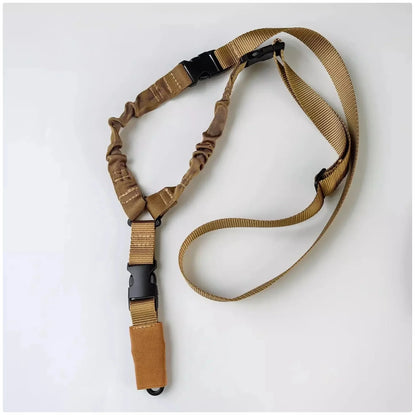 Tactical Single Point Rifle Sling - Adjustable Outdoor Military Gun Sling with Elastic Bungee
